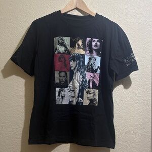Taylor Swift Graphic Tee in Black with Multicolor Portrait Panels